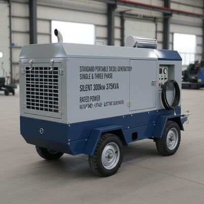 Standard Portable Diesel Generator  Single & Three Phase Silent 300kW 375KVA  Rated Power Portable Electric Generator